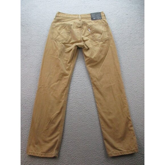 Levi's 514 Jeans Men's 29x30 Tan Beige Denim Pants Straight Leg - Picture 2 of 10